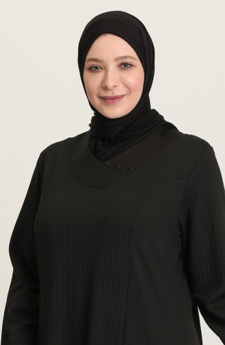 Schwarz Hijab Kleider 8123-02