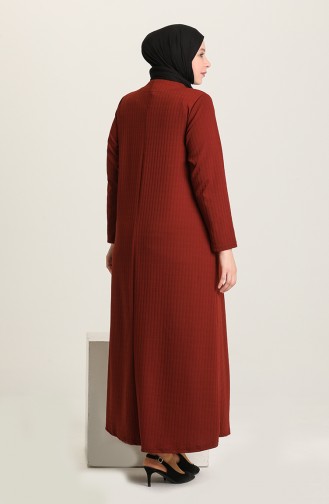 Brick Red Hijab Dress 8123-05