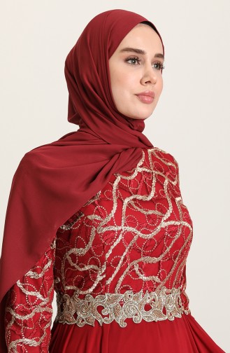 Gold Hijab Evening Dress 1103-01
