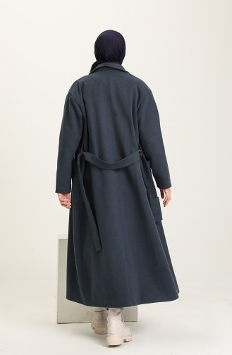 معطف طويل أزرق زيتي 4009-03