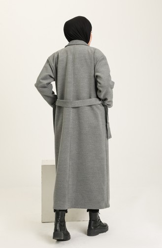 معطف طويل رمادي 4009-04