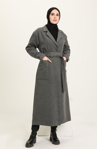 معطف طويل رمادي داكن 4009-05