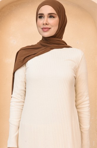 Kaşkorse Düz Elbise 0001-06 Ekru