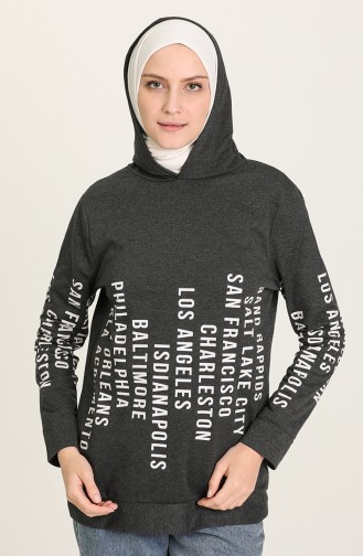 Kapüşonlu Sweatshirt 0103-05 Füme