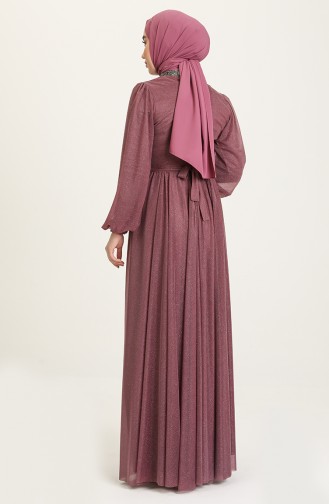 Light Plum Hijab Evening Dress 5501-17