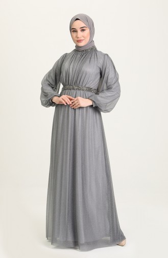 Grau Hijab-Abendkleider 5501-18