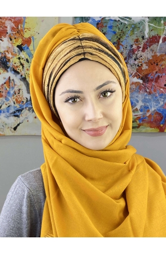 Mustard Ready to Wear Turban 7ARLKHZŞL54-01