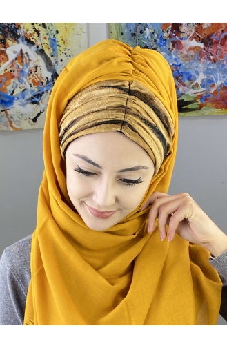 Mustard Ready to Wear Turban 7ARLKHZŞL54-01