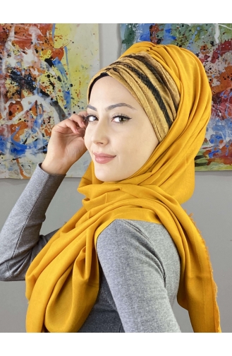 Mustard Ready to Wear Turban 7ARLKHZŞL54-01