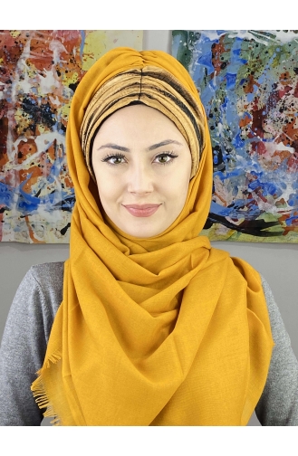 Mustard Ready to Wear Turban 7ARLKHZŞL54-01