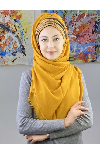 Mustard Ready to Wear Turban 7ARLKHZŞL54-01