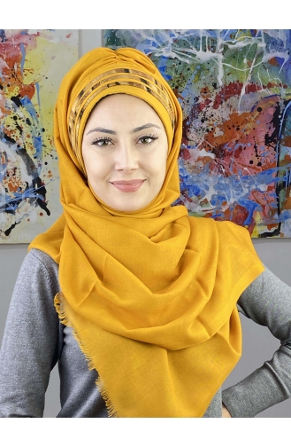 Mustard Ready to Wear Turban 7ARLKHZŞL43-01