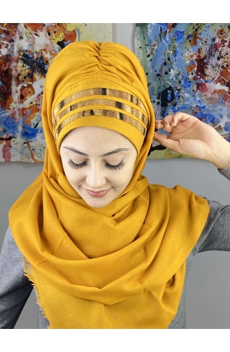 Mustard Ready to Wear Turban 7ARLKHZŞL43-01