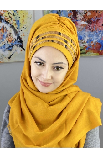 Mustard Ready to Wear Turban 7ARLKHZŞL43-01