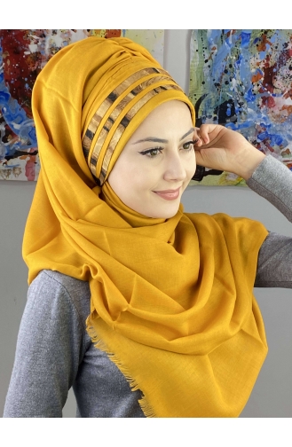 Mustard Ready to Wear Turban 7ARLKHZŞL43-01