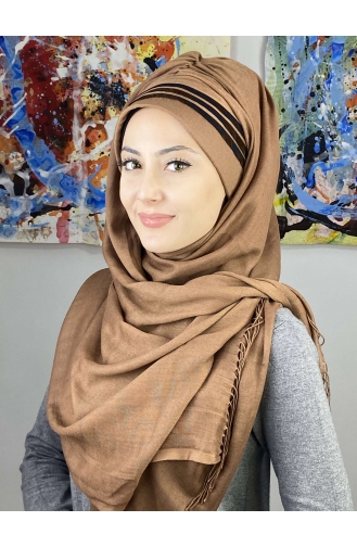 Light Brown Ready to wear Turban 7ARLKHZŞL39-01