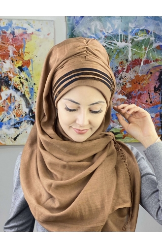 Light Brown Ready to wear Turban 7ARLKHZŞL39-01