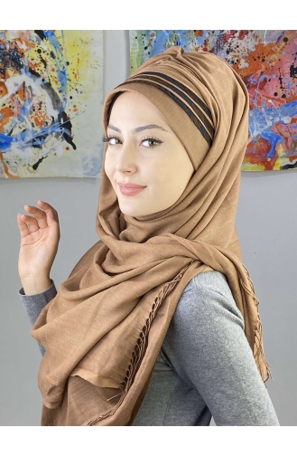 Light Brown Ready to wear Turban 7ARLKHZŞL39-01