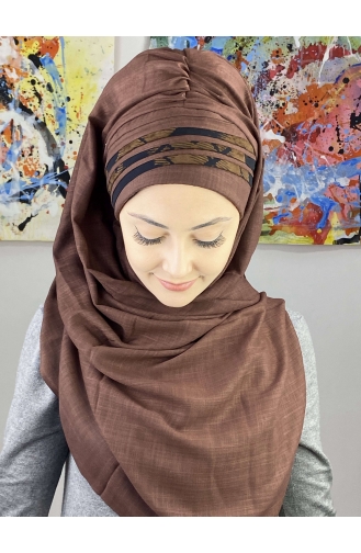 Dark Brown Ready to Wear Turban 7ARLKHZŞL39-03