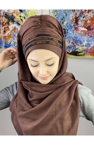 Dark Brown Ready to wear Turban 7ARLKHZŞL39-03