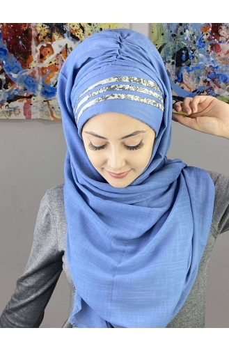 Turban Pret-a-Porter Bleu Ciel 7ARLKHZŞL47-03