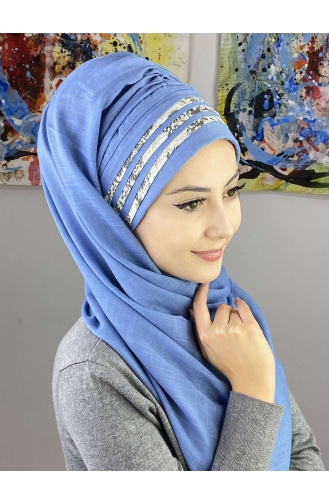 Turban Pret-a-Porter Bleu Ciel 7ARLKHZŞL47-03