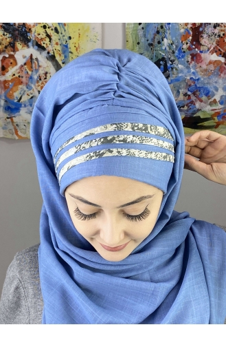 Turban Pret-a-Porter Bleu Ciel 7ARLKHZŞL47-03