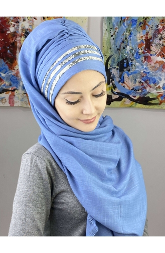 Sky Blue Ready to wear Turban 7ARLKHZŞL47-03