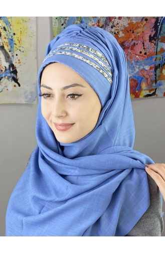 Turban Pret-a-Porter Bleu Ciel 7ARLKHZŞL47-03