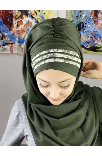 Dark Green Ready to wear Turban 7ARLKHZŞL47-04