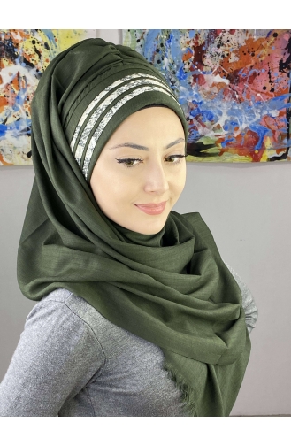 Dark Green Ready to wear Turban 7ARLKHZŞL47-04