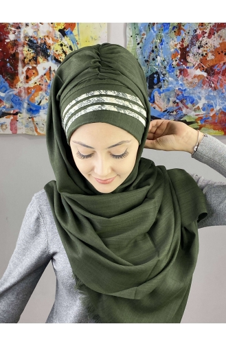 Dark Green Ready to wear Turban 7ARLKHZŞL47-04