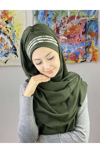 Dark Green Ready to wear Turban 7ARLKHZŞL47-04