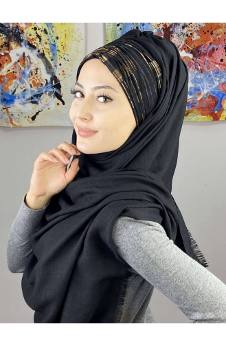 Black Ready to Wear Turban 7ARLKHZŞL56-01