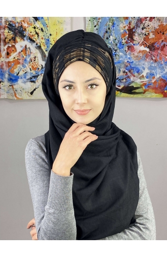 Black Ready to Wear Turban 7ARLKHZŞL56-01