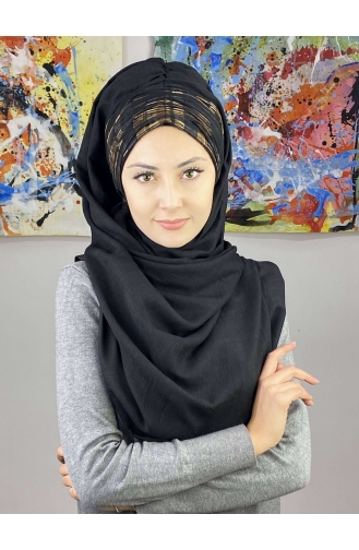 Black Ready to Wear Turban 7ARLKHZŞL56-01