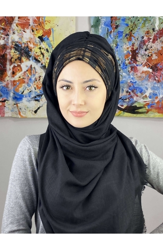 Black Ready to Wear Turban 7ARLKHZŞL56-01