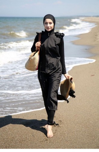 Schwarz Hijab Badeanzug 1095