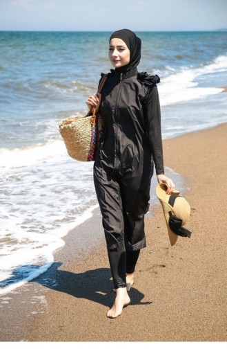 Schwarz Hijab Badeanzug 1095