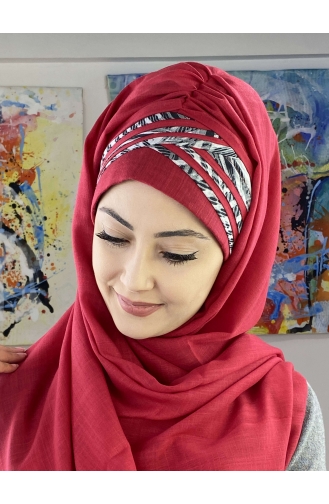 Light Claret Red Ready to Wear Turban 7ARLKHZŞL08-02