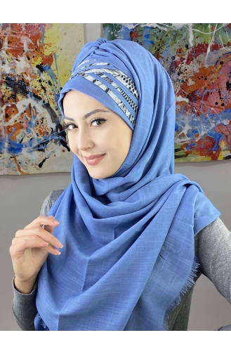 Sky Blue Ready to wear Turban 7ARLKHZŞL08-05