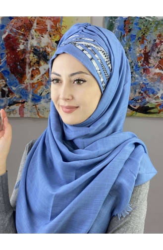 Sky Blue Ready to wear Turban 7ARLKHZŞL08-05