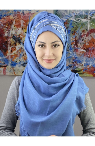 Sky Blue Ready to wear Turban 7ARLKHZŞL08-05