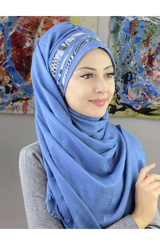 Sky Blue Ready to wear Turban 7ARLKHZŞL08-05