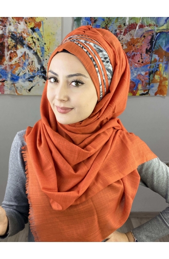 Orange Ready to wear Turban 7ARLKHZŞL08-08