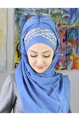 Blau Praktischer Turban 7ARLKHZŞL16-01