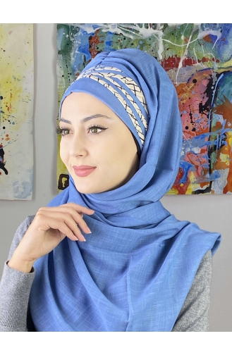 Blau Praktischer Turban 7ARLKHZŞL16-01