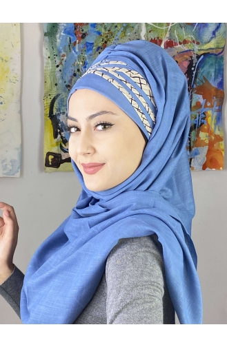 Blau Praktischer Turban 7ARLKHZŞL16-01