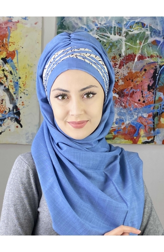 Blue Ready to wear Turban 7ARLKHZŞL16-01