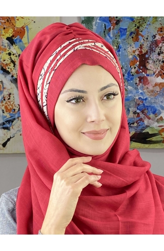 Light Claret Red Ready to wear Turban 7ARLKHZŞL16-04